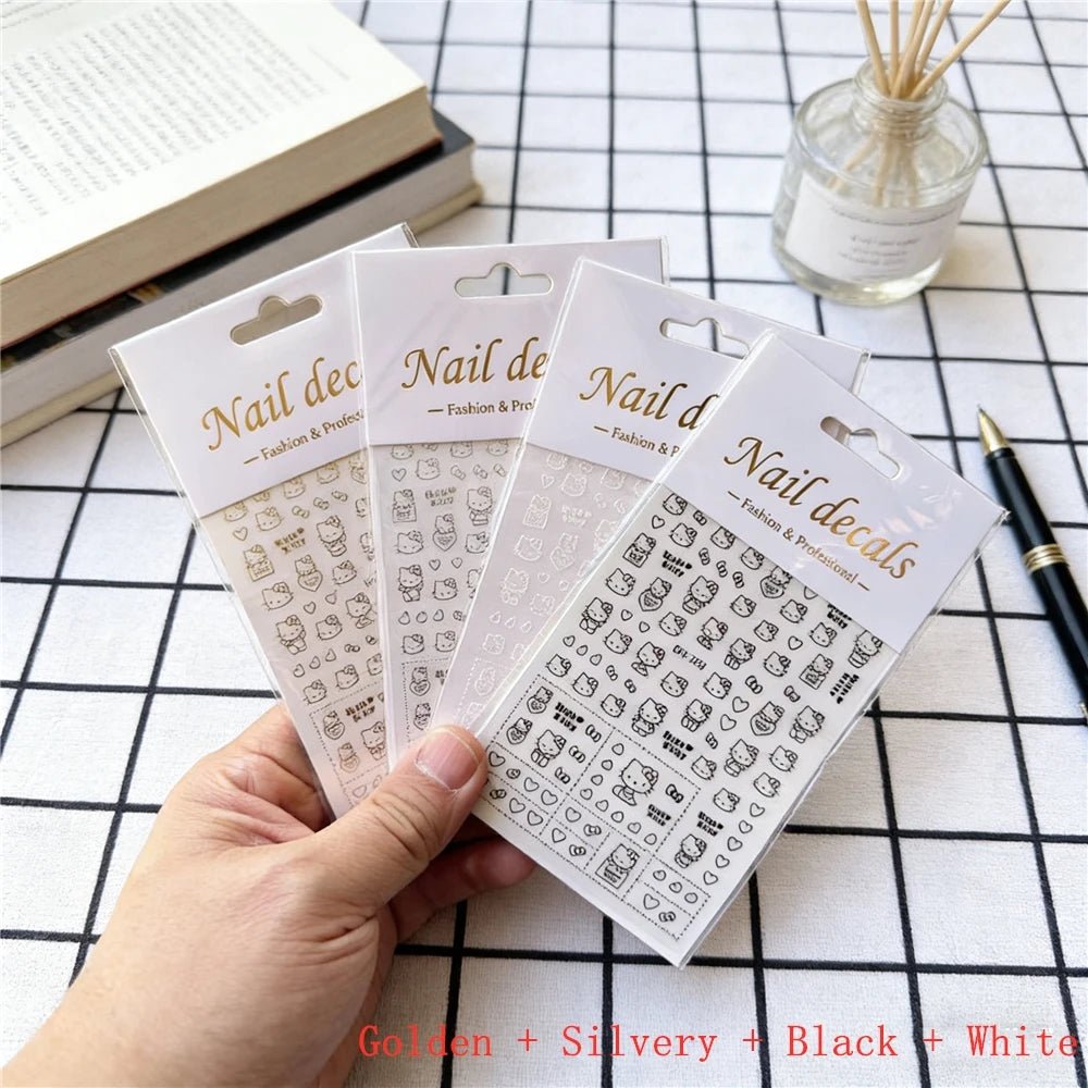4PCS/1PC Set 3D Kawaii Sanrioed Nail Stickers,Hello Kitty Kuromi Melody Cartoon Nail Decals Decoration Supplies,Press on Nails - Hands of Hope