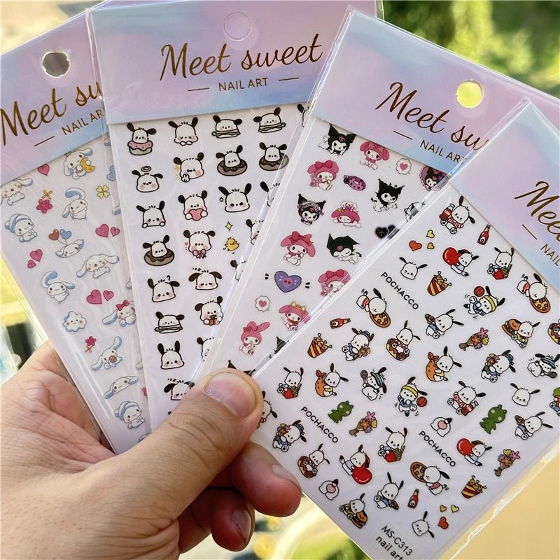 4PCS/1PC Set 3D Kawaii Sanrioed Nail Stickers,Hello Kitty Kuromi Melody Cartoon Nail Decals Decoration Supplies,Press on Nails - Hands of Hope