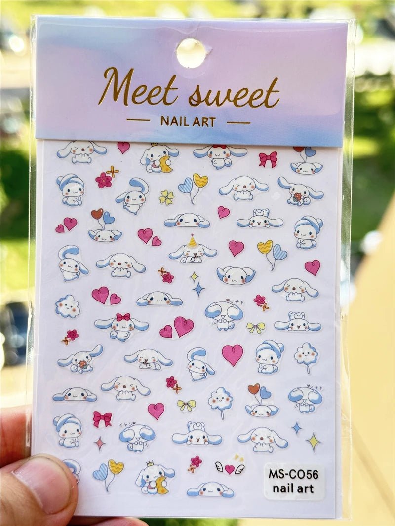 4PCS/1PC Set 3D Kawaii Sanrioed Nail Stickers,Hello Kitty Kuromi Melody Cartoon Nail Decals Decoration Supplies,Press on Nails - Hands of Hope