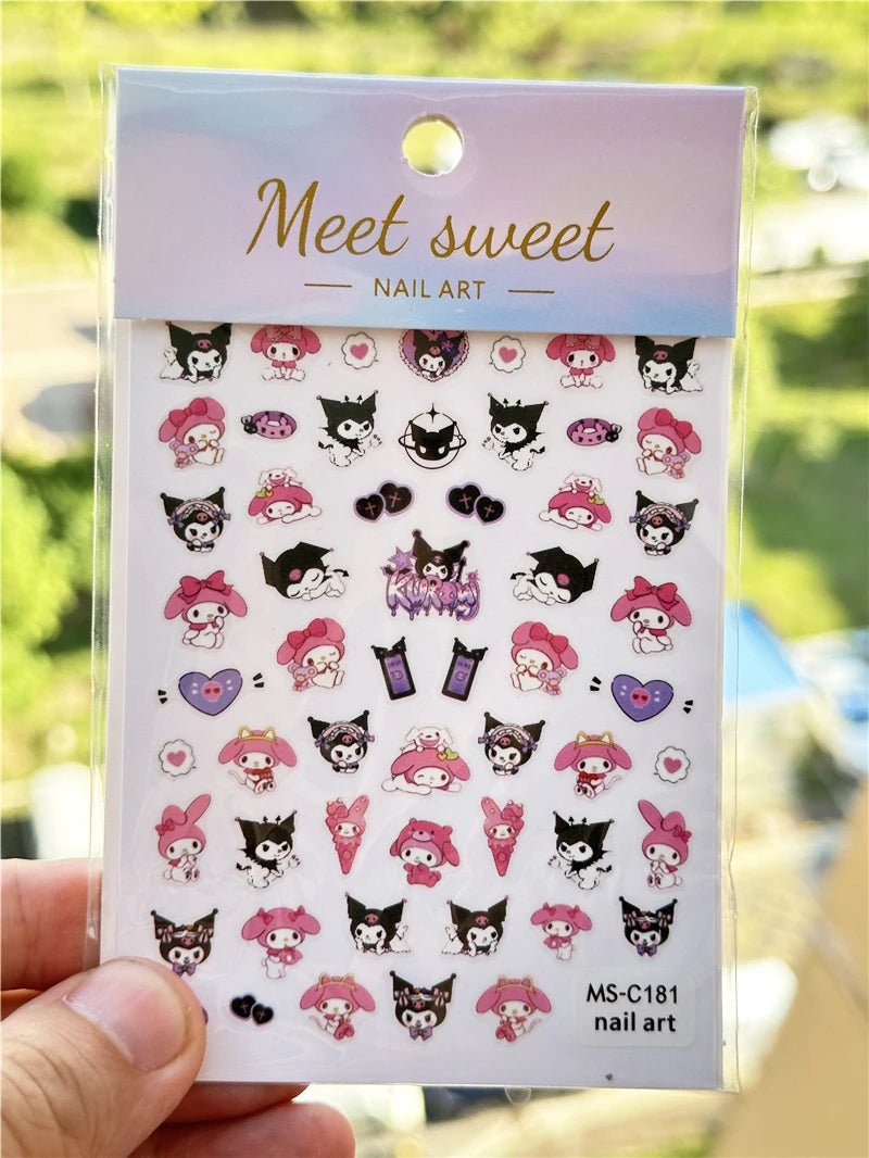 4PCS/1PC Set 3D Kawaii Sanrioed Nail Stickers,Hello Kitty Kuromi Melody Cartoon Nail Decals Decoration Supplies,Press on Nails - Hands of Hope