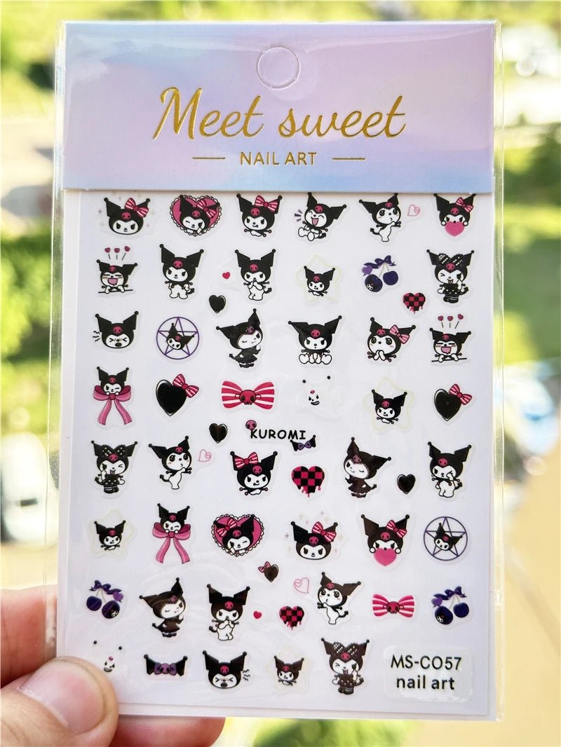 4PCS/1PC Set 3D Kawaii Sanrioed Nail Stickers,Hello Kitty Kuromi Melody Cartoon Nail Decals Decoration Supplies,Press on Nails - Hands of Hope