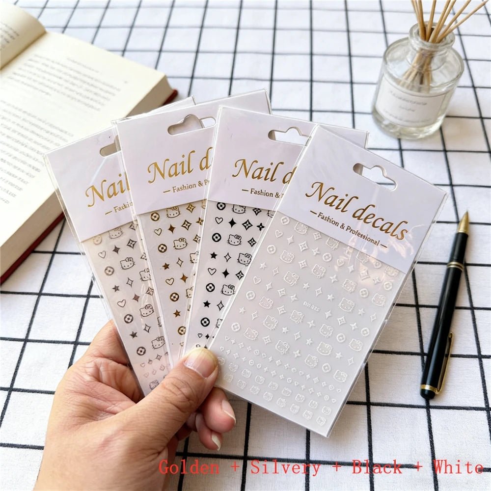 4PCS/1PC Set 3D Kawaii Sanrioed Nail Stickers,Hello Kitty Kuromi Melody Cartoon Nail Decals Decoration Supplies,Press on Nails - Hands of Hope