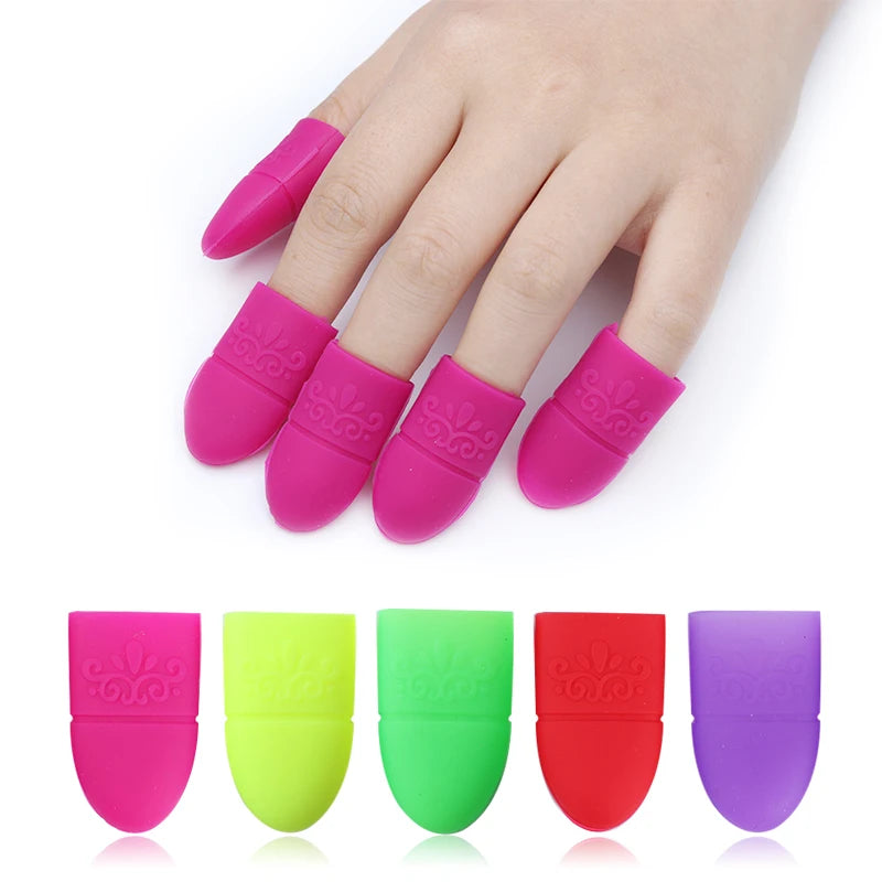 5 Pcs Nail Remover Wraps Rubber Finger Cots