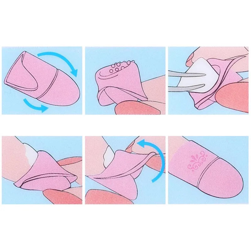 5 Pcs Nail Remover Wraps Rubber Finger Cots
