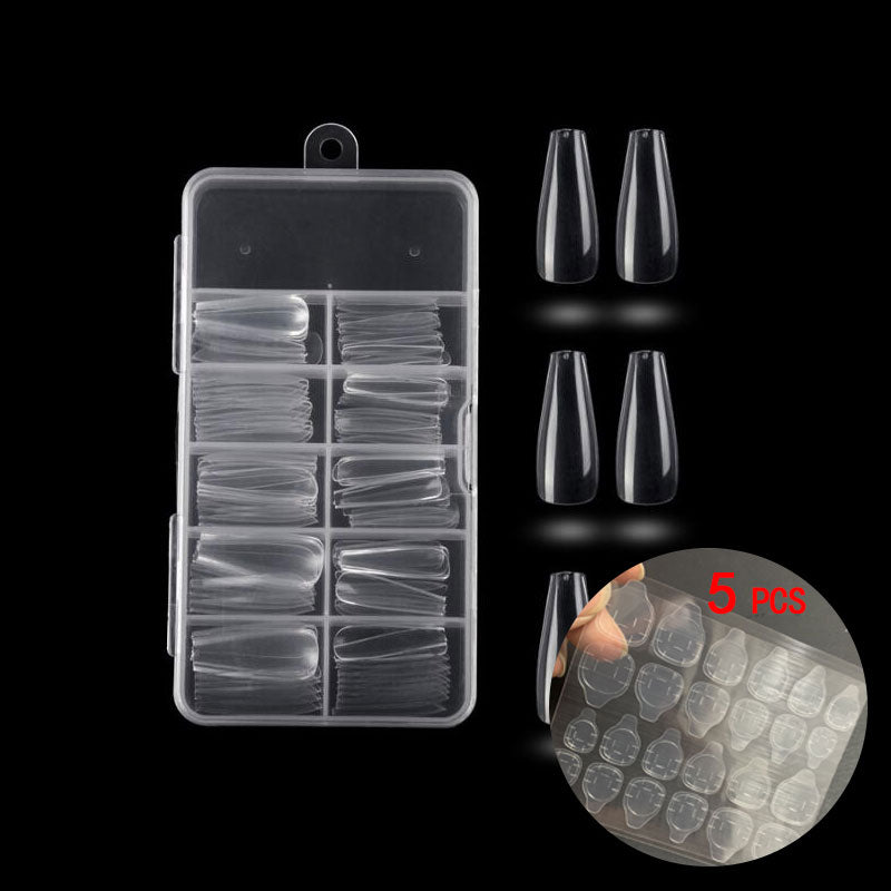 100pcs Press on Long Ballerina Clear/Natural/white Coffin Nails