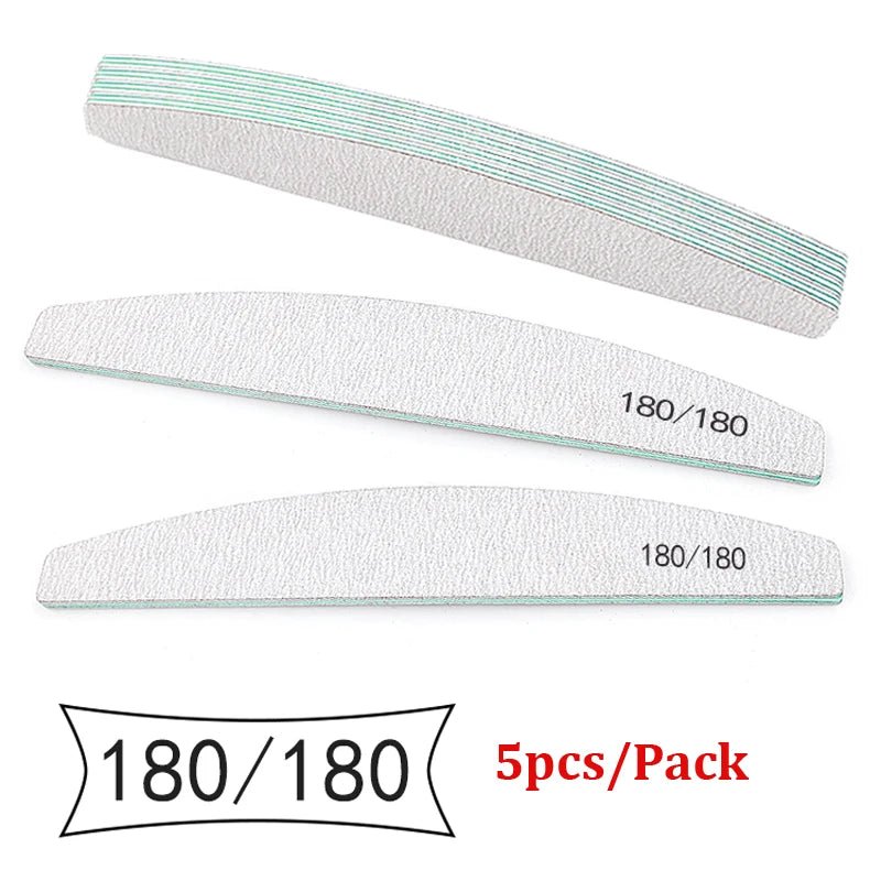 5/25Pcs/Lot Nail File Mix Color 80/100/150/180/240 Grit Professional Sandpaper Cuticle Remover Buffer Files Manicure Tool Set - Hands of Hope