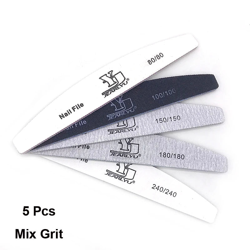 5/25Pcs/Lot Nail File Mix Color 80/100/150/180/240 Grit Professional Sandpaper Cuticle Remover Buffer Files Manicure Tool Set - Hands of Hope