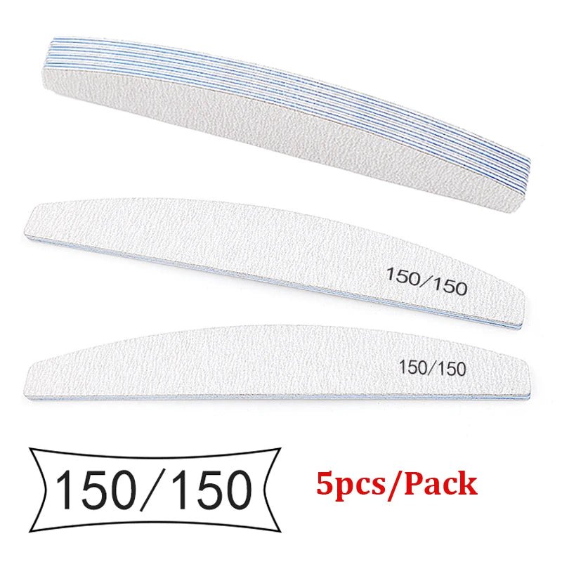 5/25Pcs/Lot Nail File Mix Color 80/100/150/180/240 Grit Professional Sandpaper Cuticle Remover Buffer Files Manicure Tool Set - Hands of Hope