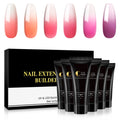 New 6 Color Temperature Change Gradient Poly Nail Set