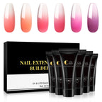 New 6 Color Temperature Change Gradient Poly Nail Set