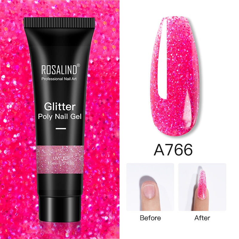 ROSALIND Glitter Poly Nail Gel 15ml