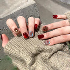 24Pcs  Gradient Color Cat Eye Design Nail Set