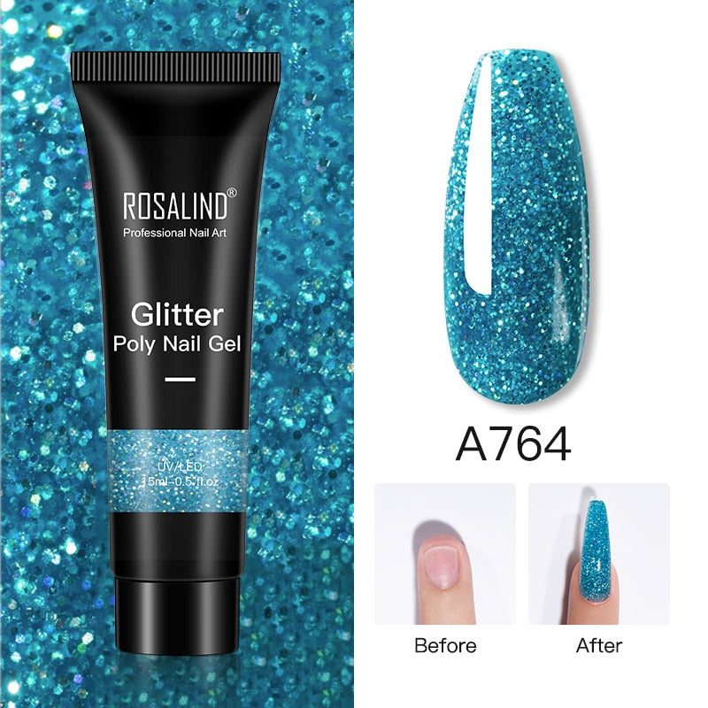 ROSALIND Glitter Poly Nail Gel 15ml