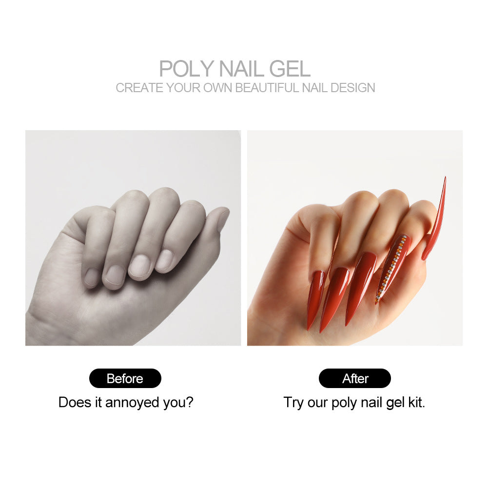 New 6 Color Temperature Change Gradient Poly Nail Set