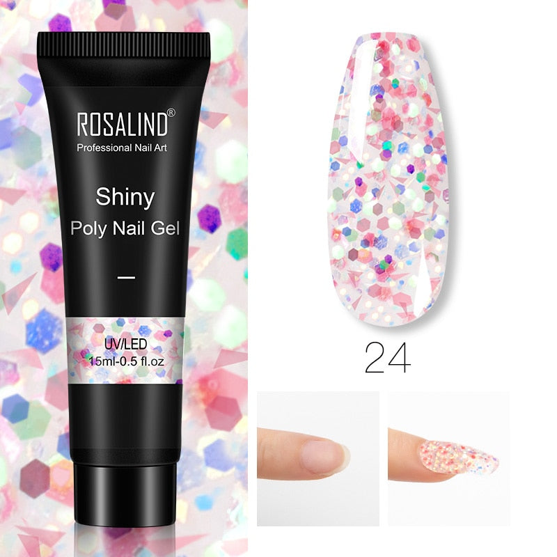 ROSALIND Glitter Poly Nail Gel 15ml