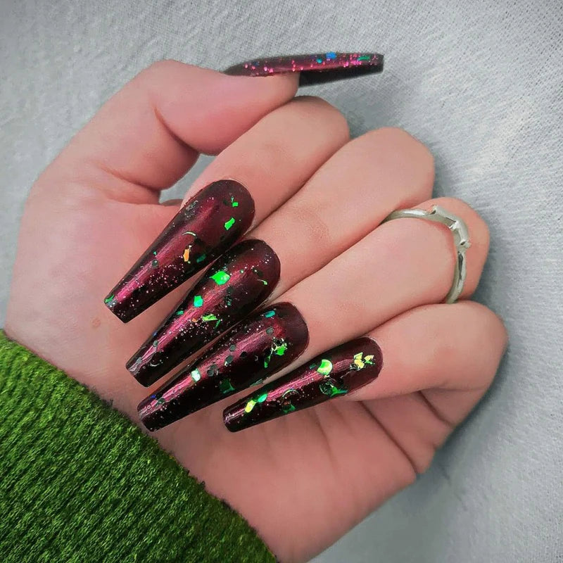 100pcs Press on Long Ballerina Clear/Natural/white Coffin Nails