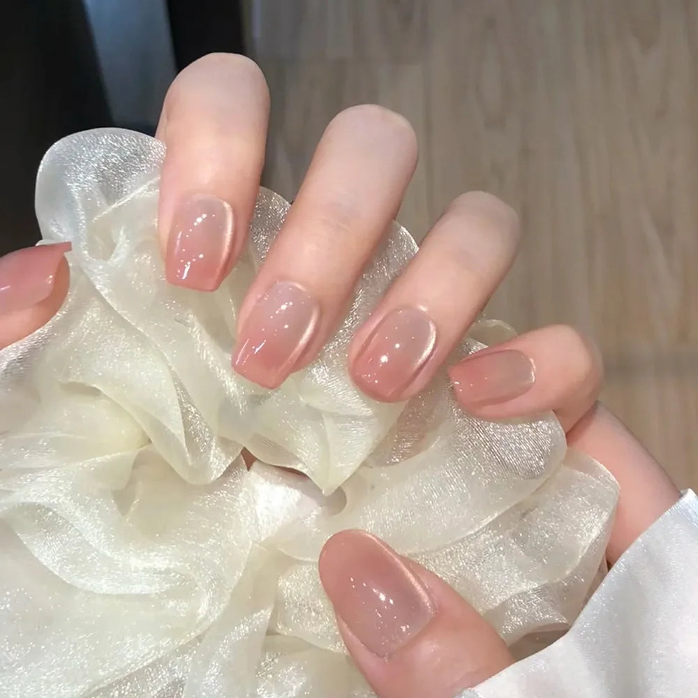 24Pcs  Gradient Color Cat Eye Design Nail Set