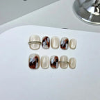 10pcs Love Cat Eye Handmade Press on Nails Simple Fake Nails False Nails Short Artificial Nail Накладные Ногти Uñas Postizas 네일팁