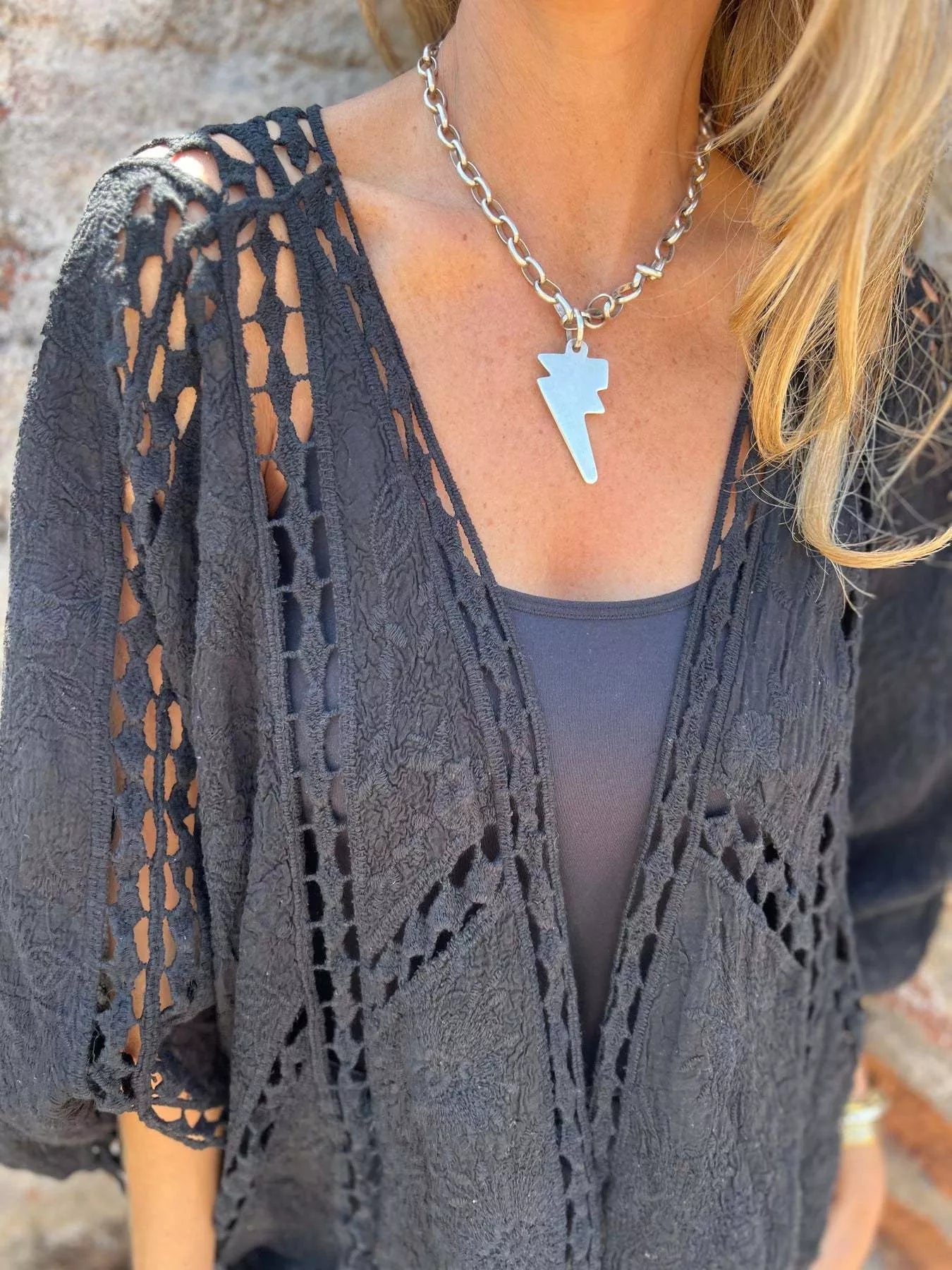 Full Size Embroidered Open Front Cardigan Plus Size - Hands of Hope