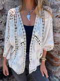 Full Size Embroidered Open Front Cardigan Plus Size - Hands of Hope