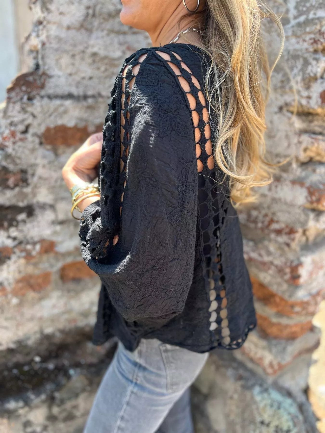 Full Size Embroidered Open Front Cardigan Plus Size - Hands of Hope