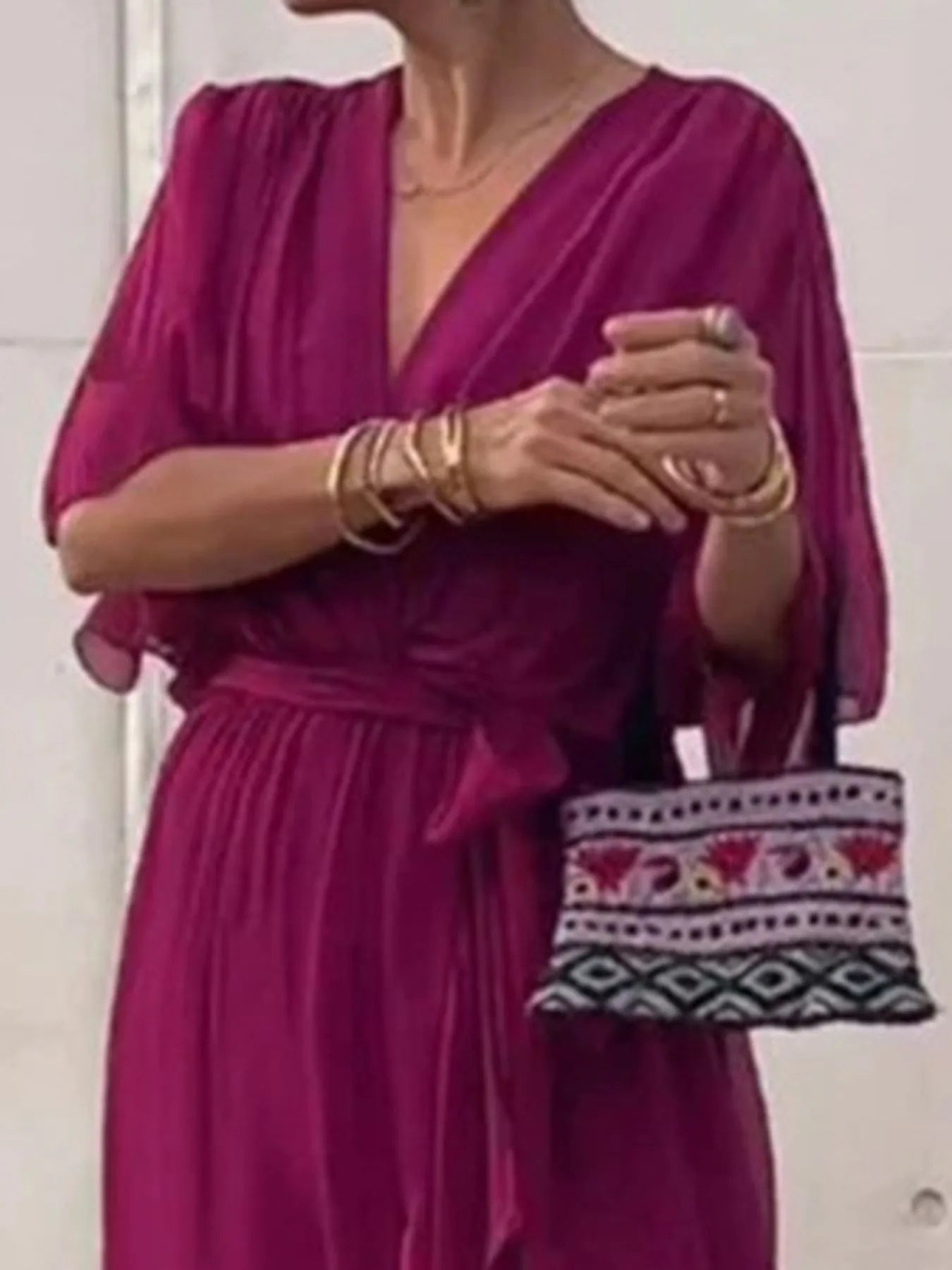 Full Size Flowy Tie Front Midi Dress with Flutter Sleeves Plus Size - Hands of Hope