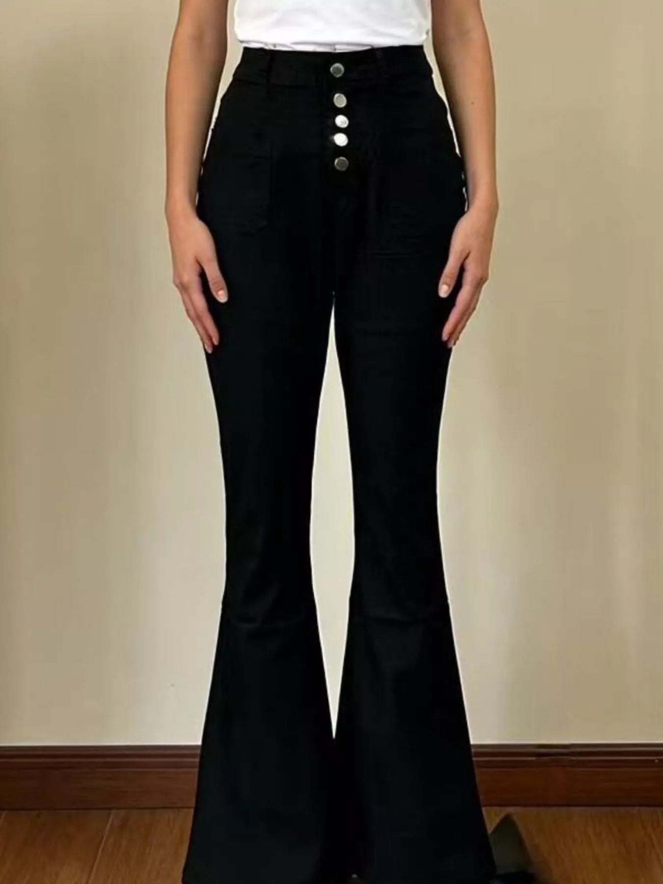 Full Size High - Waisted Button - Fly Flare Jeans Plus Size - Hands of Hope