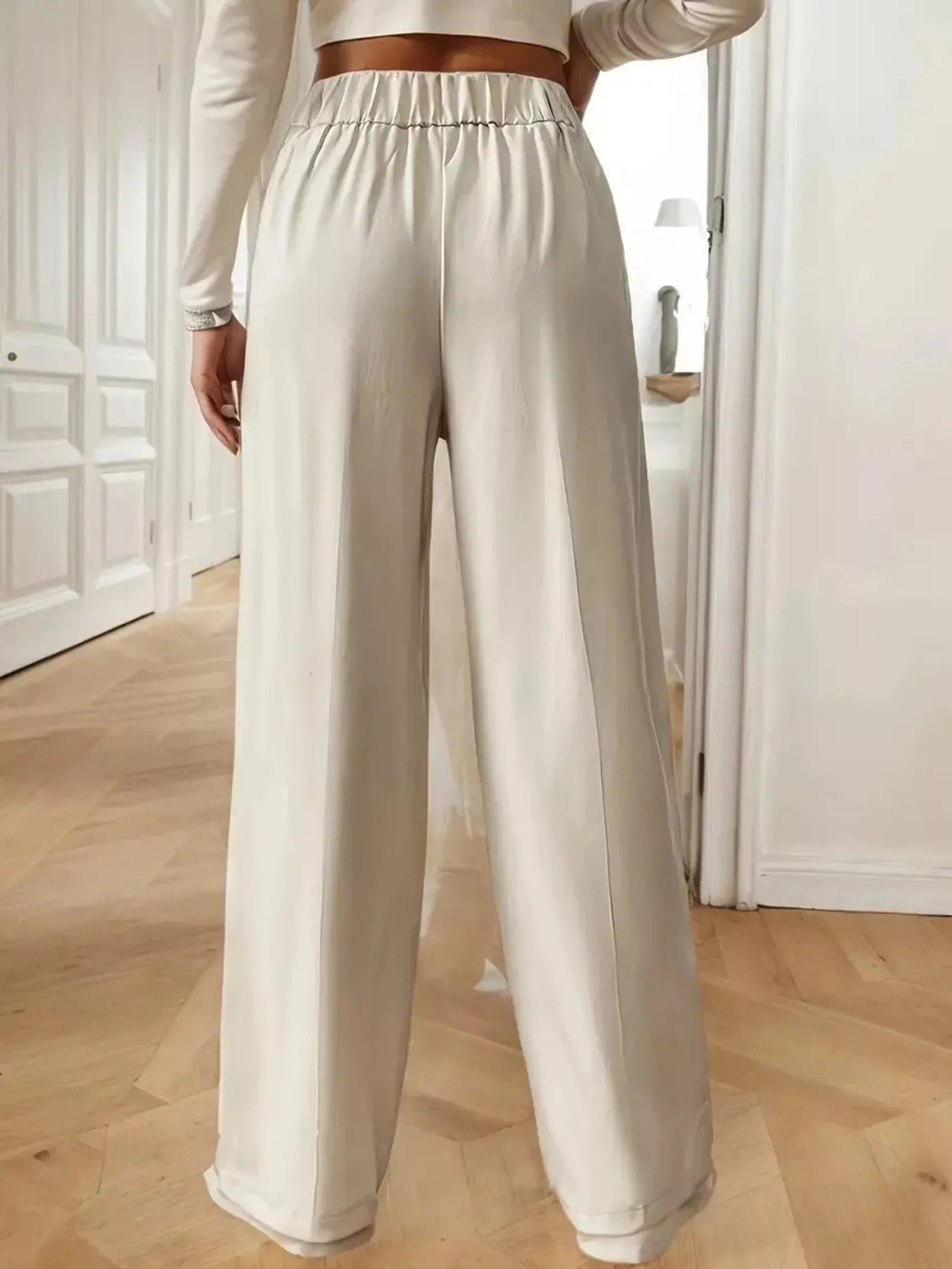Full Size High - Waisted Wide - Leg Pants Plus Size - Hands of Hope