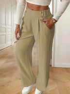 Full Size High - Waisted Wide - Leg Pants Plus Size - Hands of Hope
