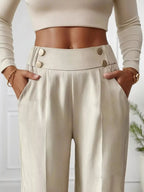Full Size High - Waisted Wide - Leg Pants Plus Size - Hands of Hope