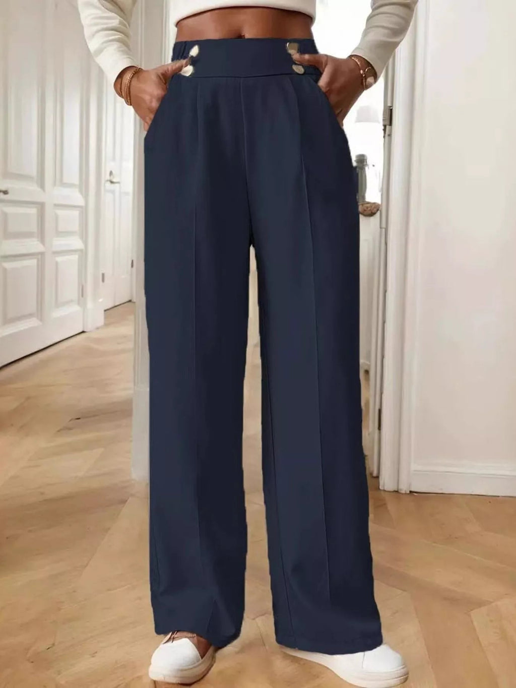 Full Size High - Waisted Wide - Leg Pants Plus Size - Hands of Hope