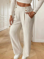 Full Size High - Waisted Wide - Leg Pants Plus Size - Hands of Hope