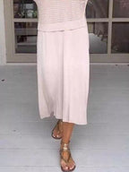 Full Size Openwork Knit Cover Up and Dress Set Plus Size - Hands of Hope