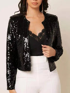 Full Size Sequin Long Sleeve Jacket Plus Size - Hands of Hope