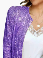 Full Size Sequin Long Sleeve Jacket Plus Size - Hands of Hope