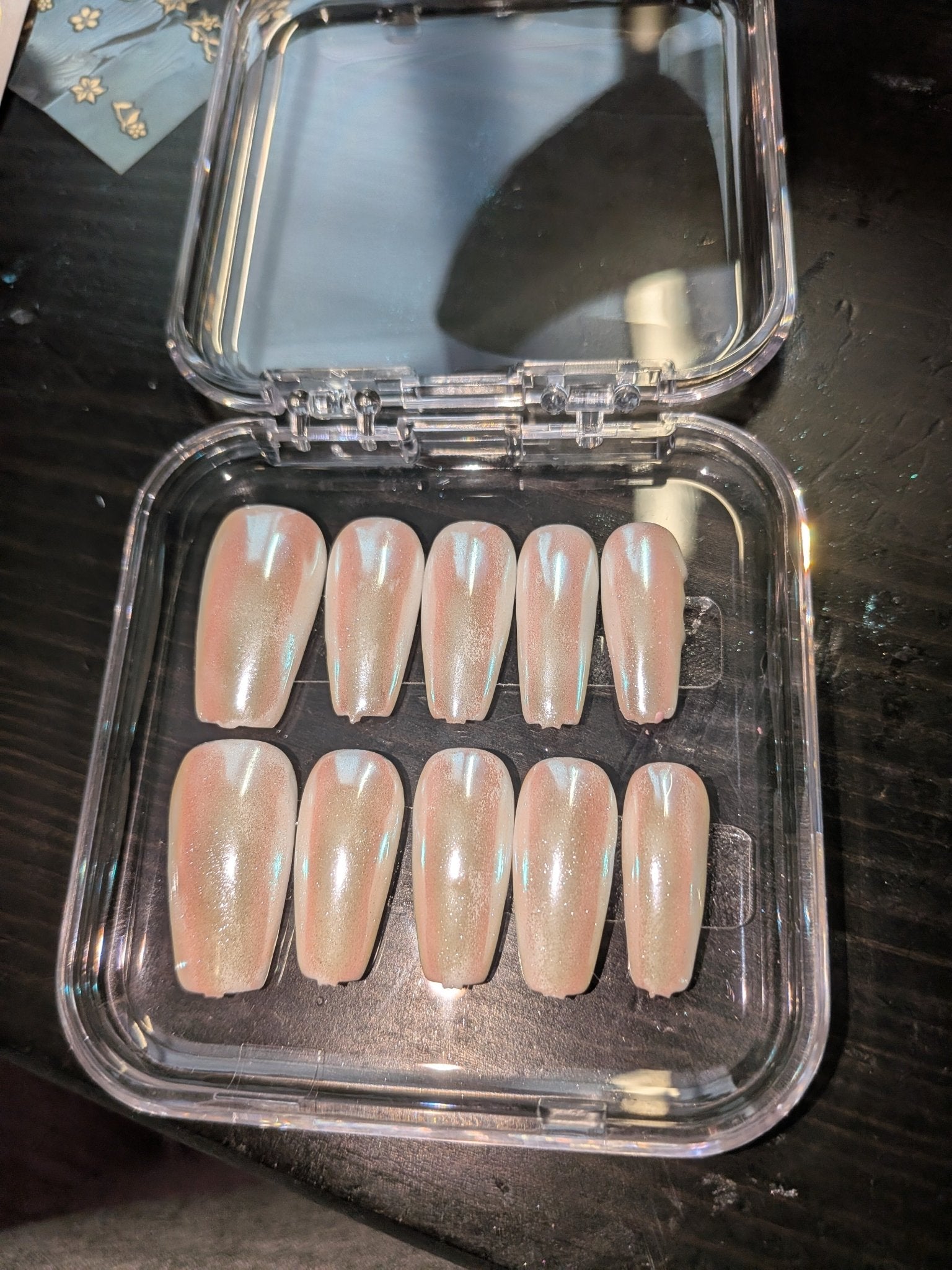 Hand crafted reusable premade manicure set in Ice Ice Baby - Hands of Hope