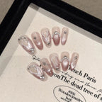 Handmade Press on Nails Blue Aurora Mermaid Fake Nail Patches Wearable Detachable French Pearl Almond False Nail Tips 10pcs - Hands of Hope