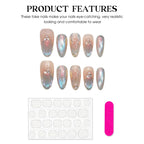 Handmade Press on Nails Blue Aurora Mermaid Fake Nail Patches Wearable Detachable French Pearl Almond False Nail Tips 10pcs - Hands of Hope
