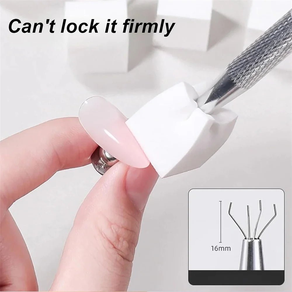 LINMANDA 4 - Claw Metal Grabber Reacher Tool Nail Sponge Reacher Grabber Pickup Tool White Mini Nail Sponges Nail Art Tools - Hands of Hope
