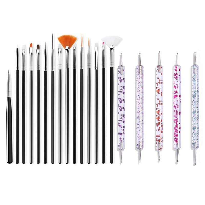 Nail Art Brush Set Gradient Line Painting Dotting Pen Kit Acrylic Handle Gel Polish Crystal Brushes Salon Nails Manicure Tools - Hands of Hope
