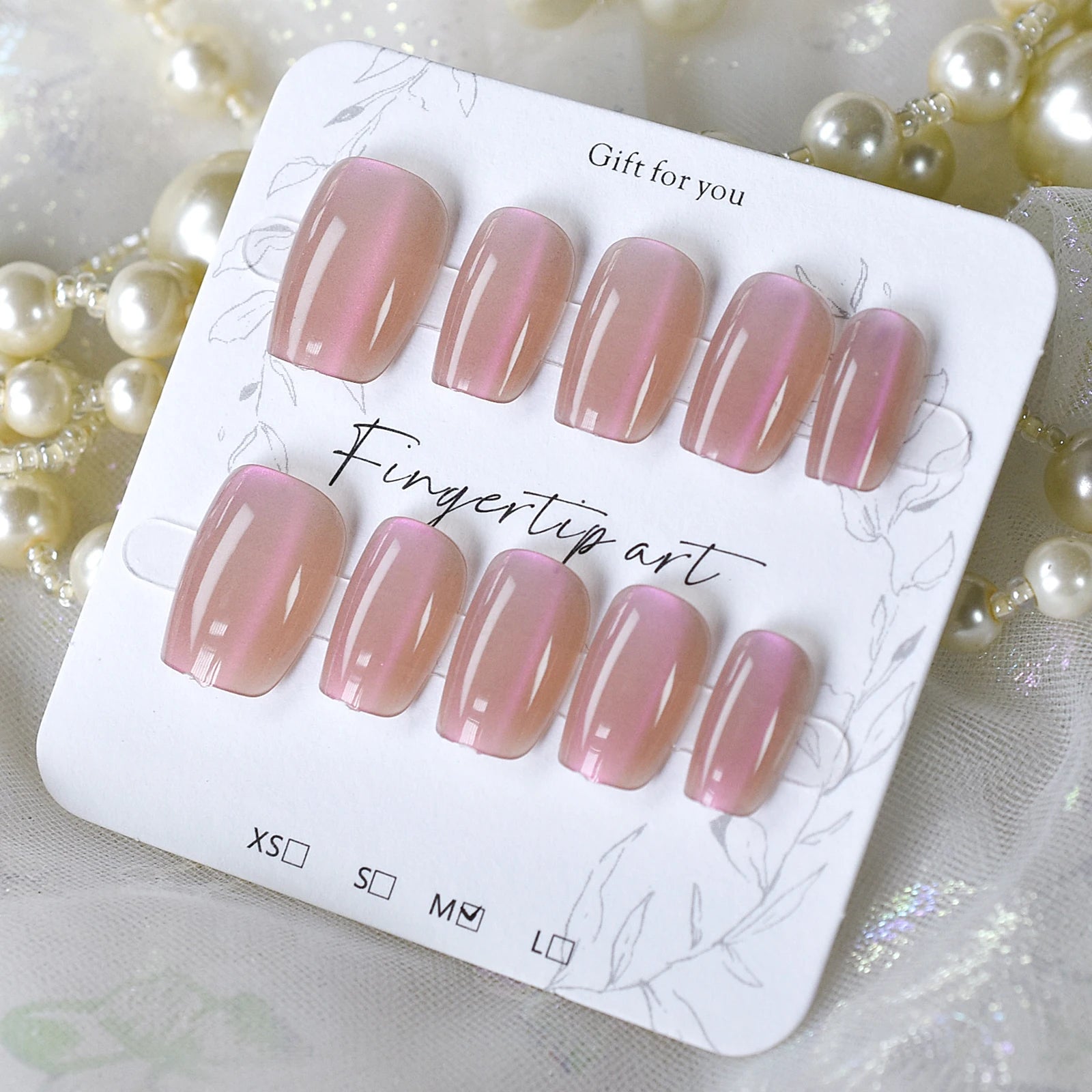 Press on nails 10 pieces charming cat eyes style square 3 sizes to choose from for women and girls - Hands of Hope