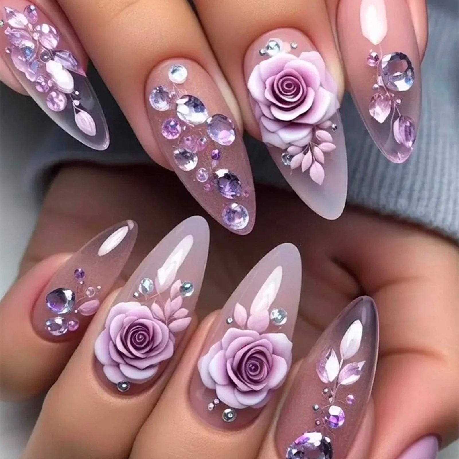 Purple Flower Coffin Printed Nail Set - Hands of Hope