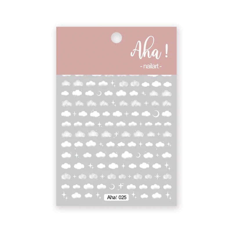 White Bloom Translucent Hollow Butterfly Heart Nail Sticker Press on Nails Decals Hollow Heart Star Moon Shape Sticker Sliders - Hands of Hope