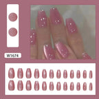 Wine Red Glitter Nail Set - Hands of Hope