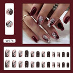 Wine Red Glitter Nail Set - Hands of Hope