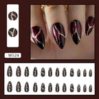 Wine Red Glitter Nail Set - Hands of Hope